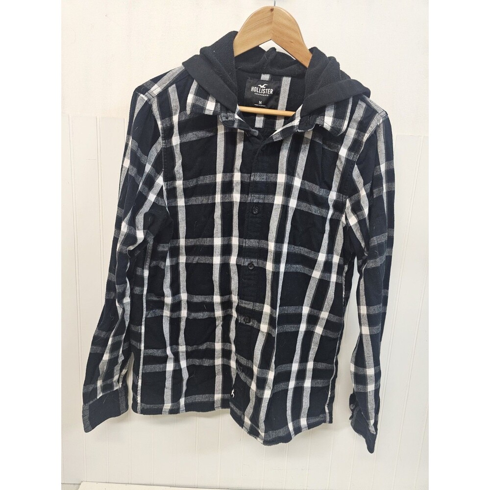 Hollister Plaid Hoodie Button-Down Shirt Men’s Size Medium